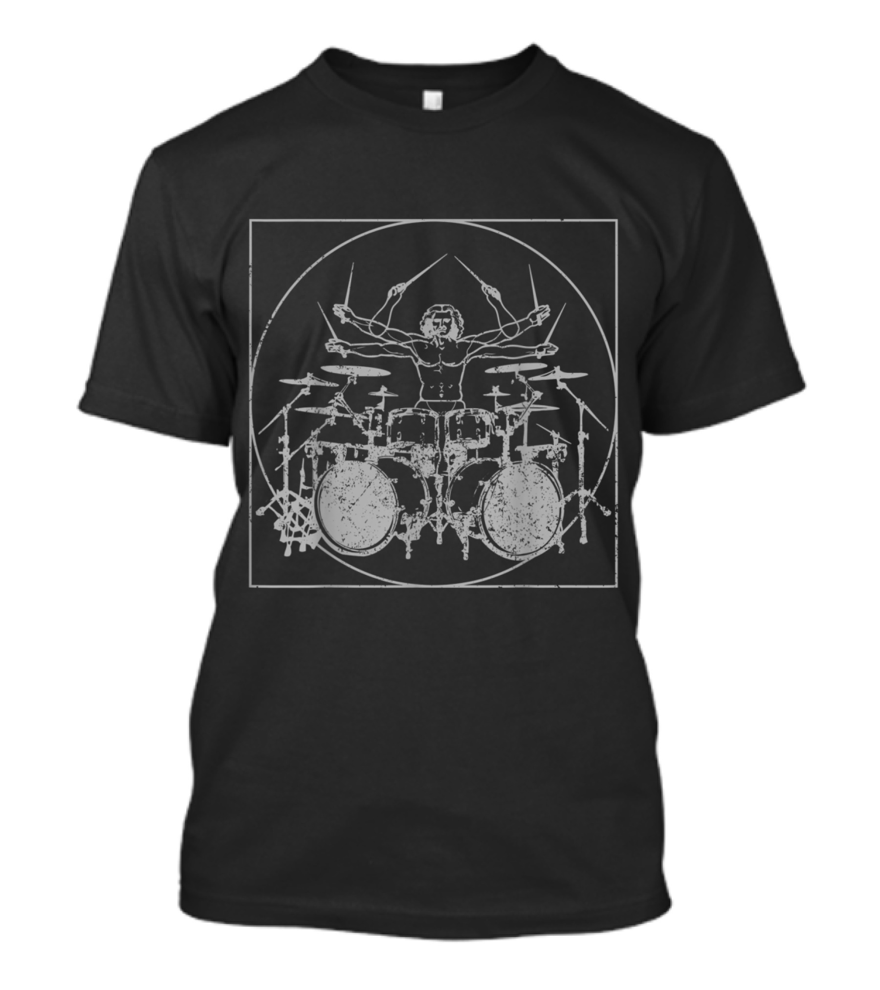 Vitruvian Man Drum Kit Percussionist T-Shirt