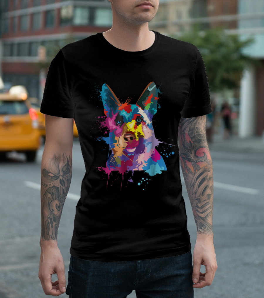 German Shepherd Dog Colorful Splash T-Shirt