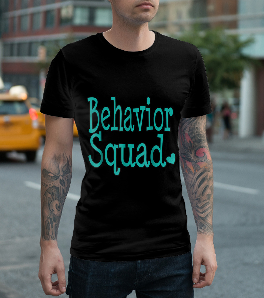 Behavior Squad ABA Therapist Specialist Team with Heart T-Shirt