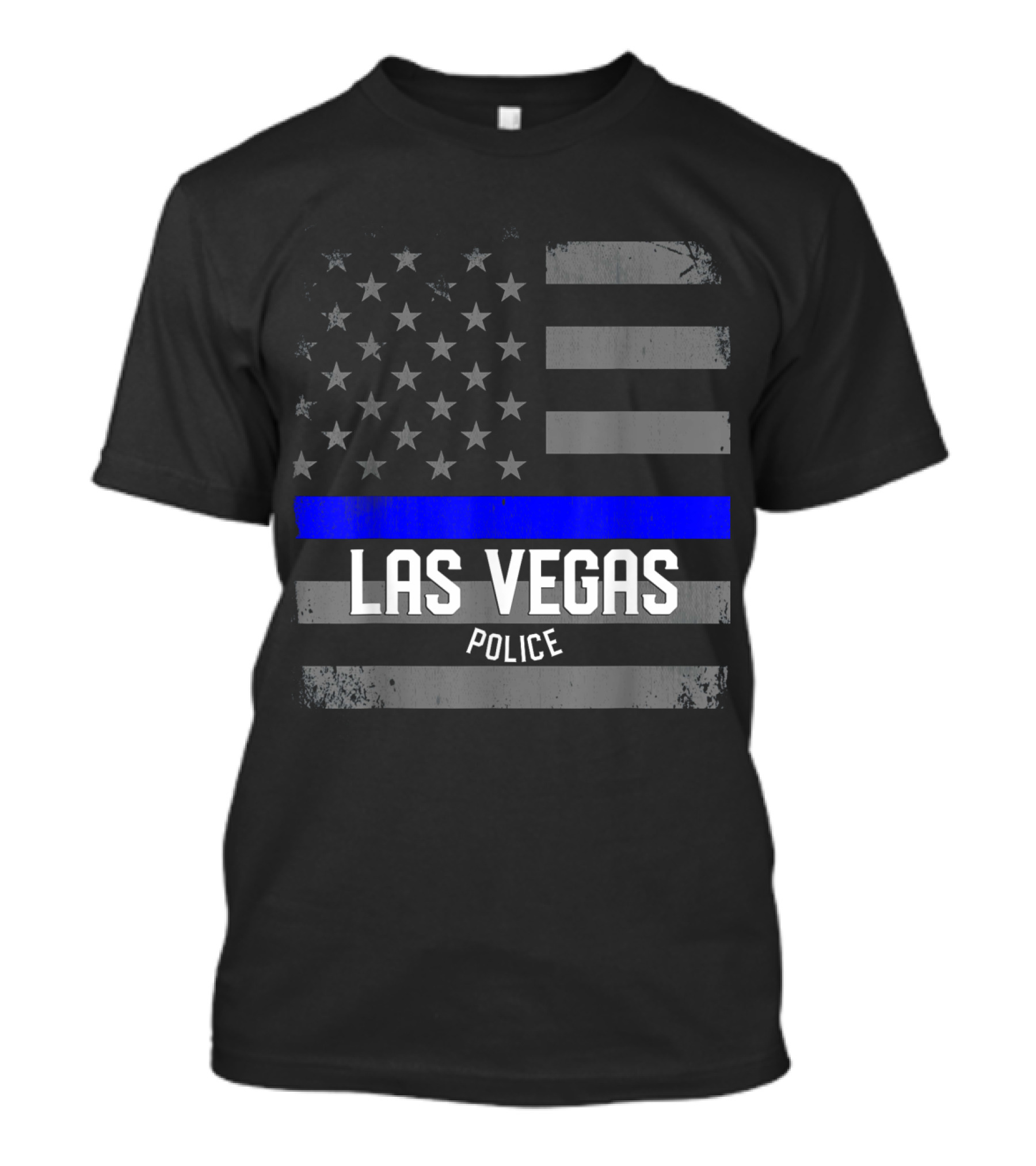 Las Vegas Police Thin Blue Line American Flag T-Shirt