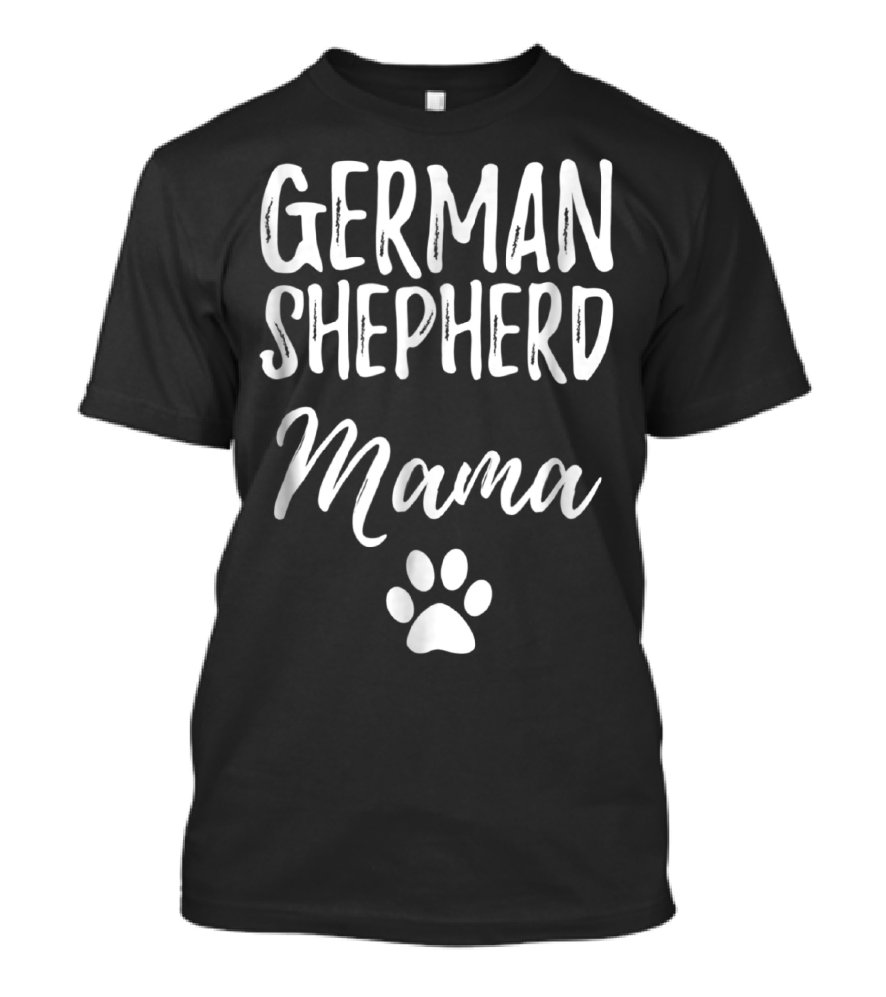 German Shepherd Mama Paw Print Love T-Shirt