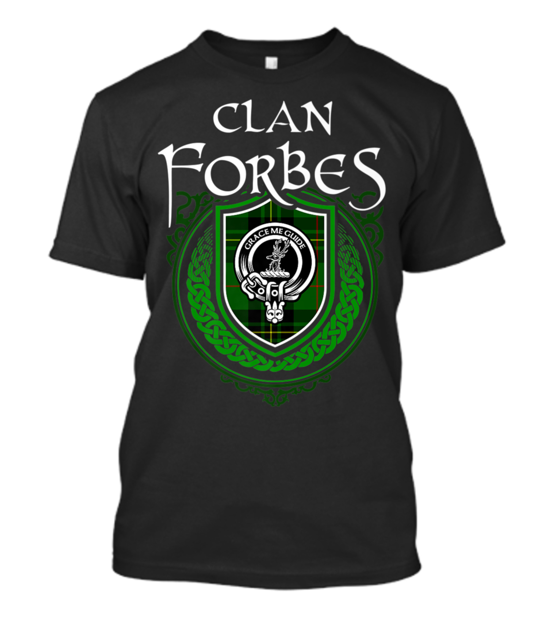 Clan Forbes Grace Me Guide Scottish Tartan Crest Emblem T-Shirt