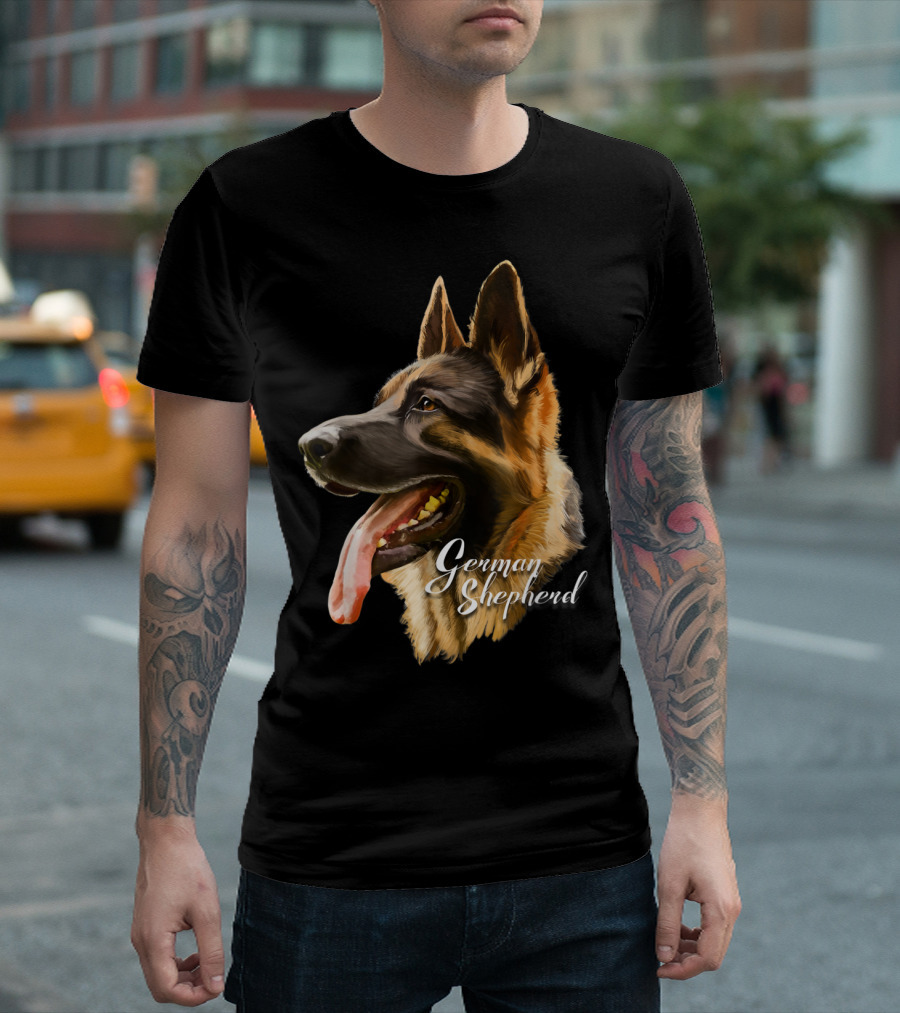 German Shepherd Portrait Sharp Dog Breed T-Shirt