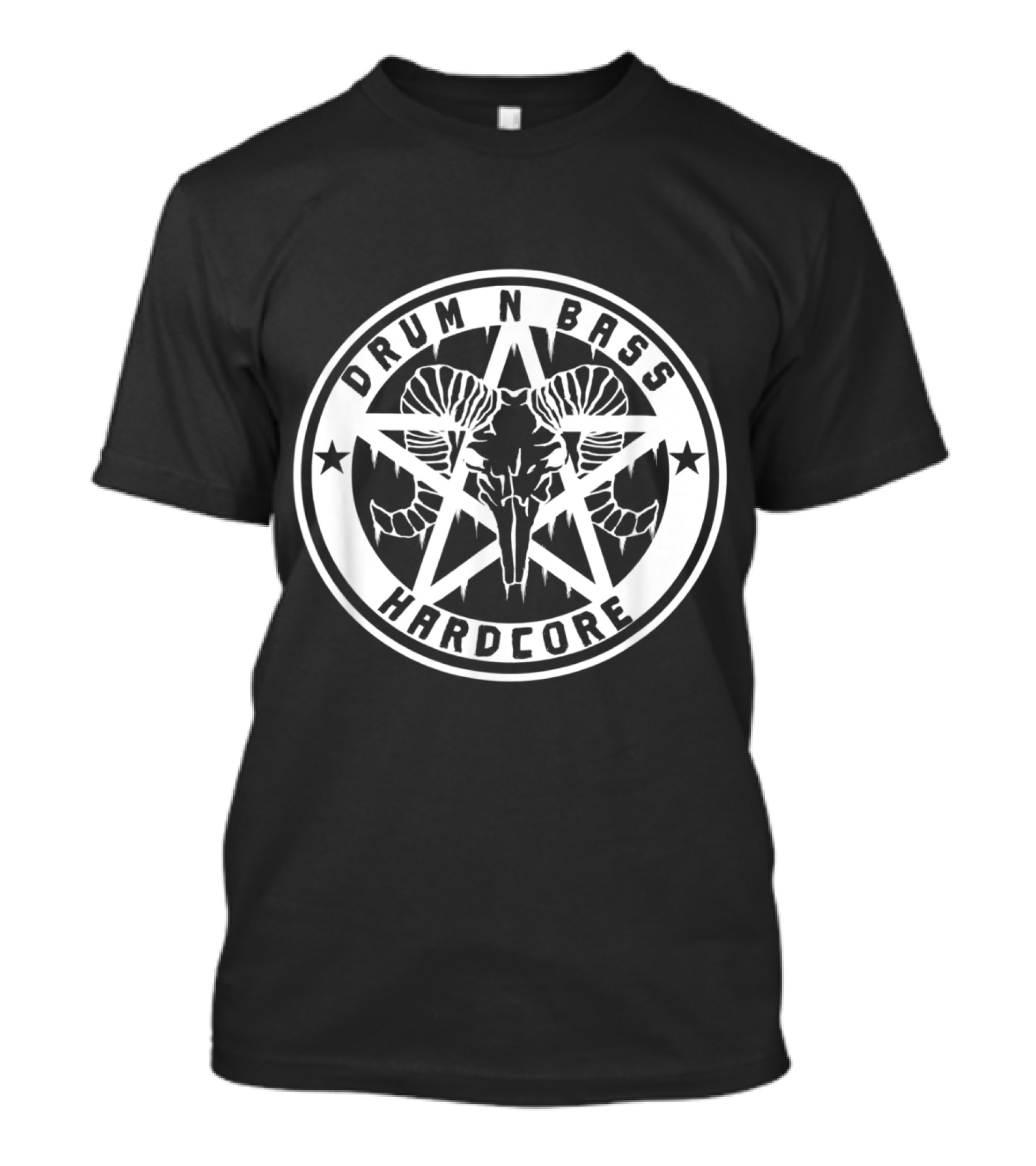 Drum N Bass Hardcore Pentagram Devil Skull Gabber Ecstas T-Shirt