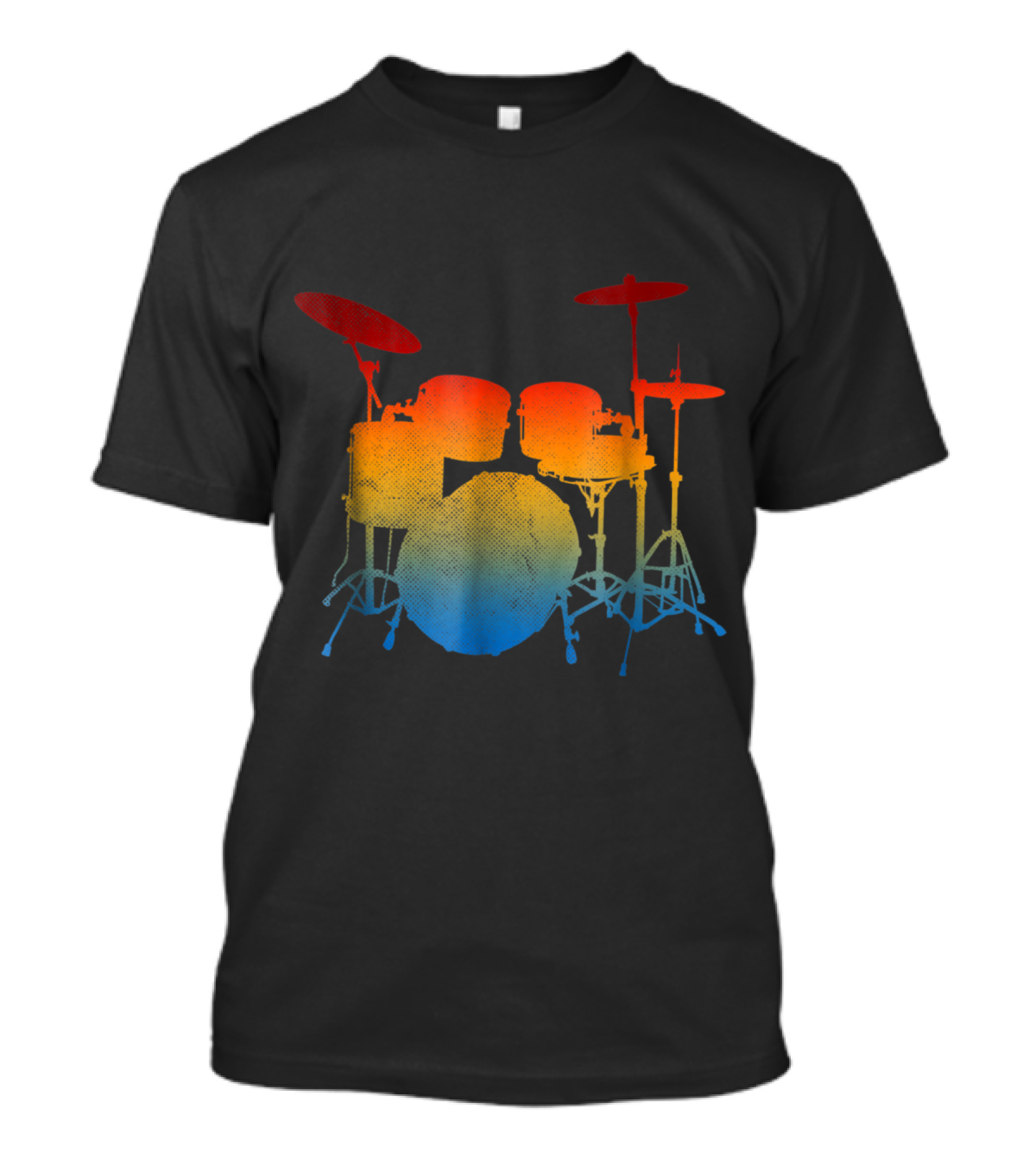 Radiant Drum Set In Gradient Colors For Drummer Drum Sticks Love Percussion T-Shirt