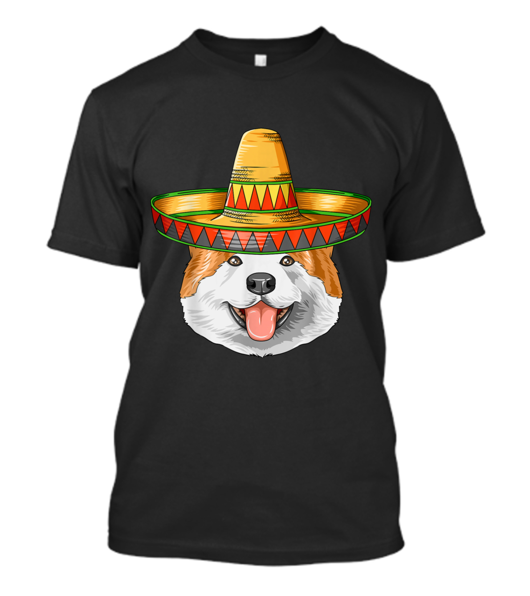 Akita Dog Cinco De Mayo Mexican Sombrero T-Shirt