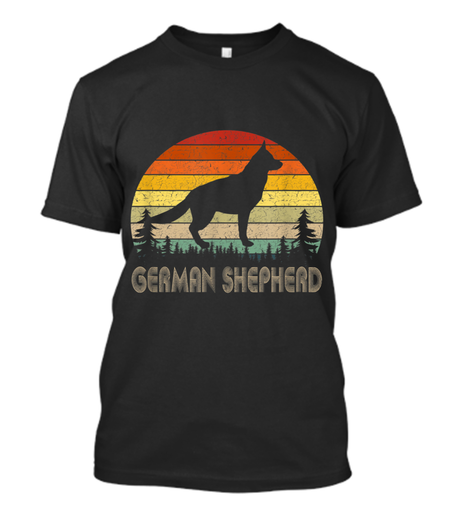 German Shepherd Retro Sunset T-Shirt