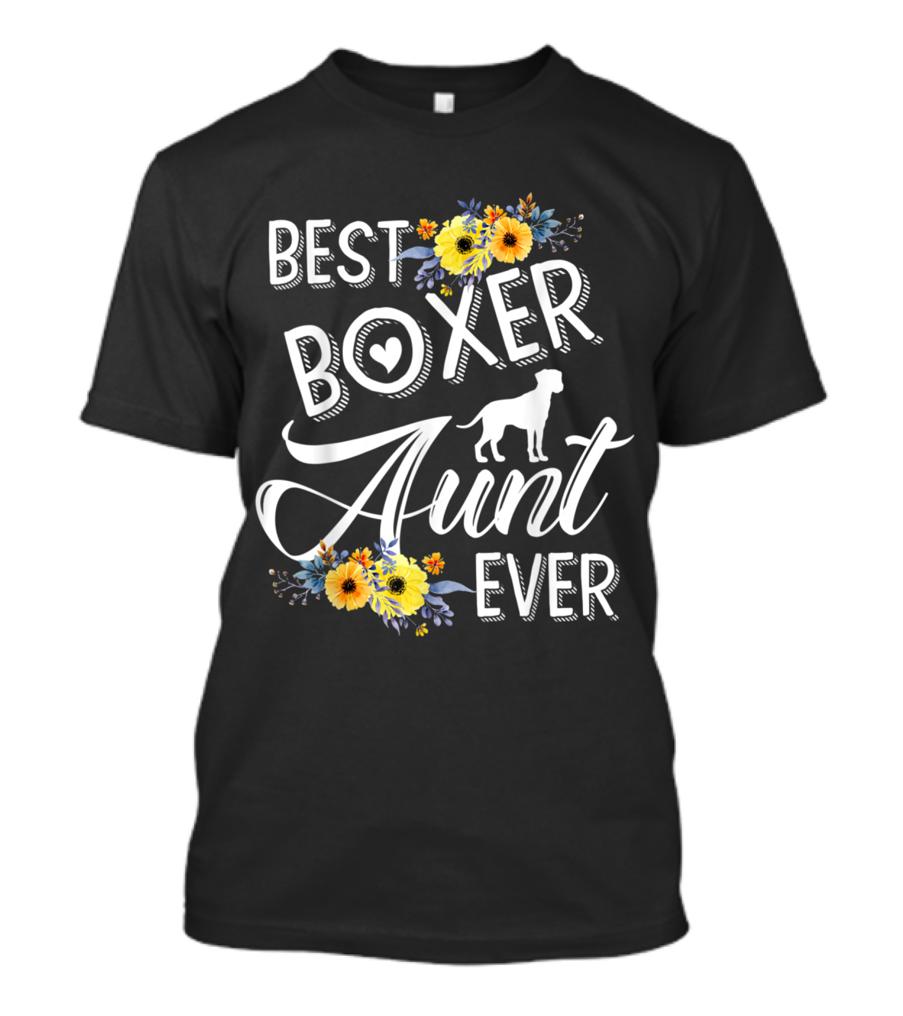 Best Boxer Aunt Ever Flower Accented Dog Love T-Shirt