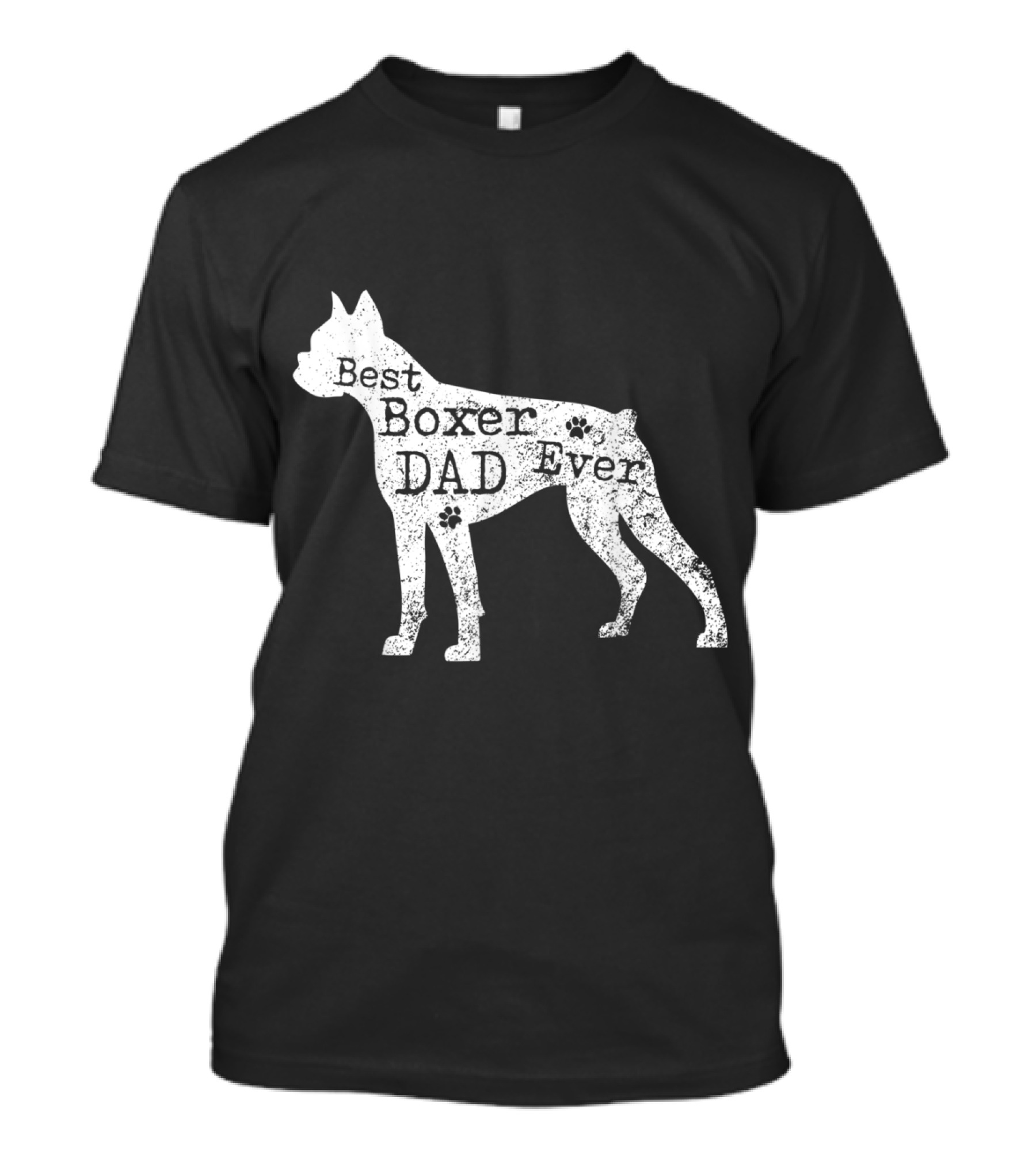 Best Boxer Dog Dad Ever Paw Prints T-Shirt