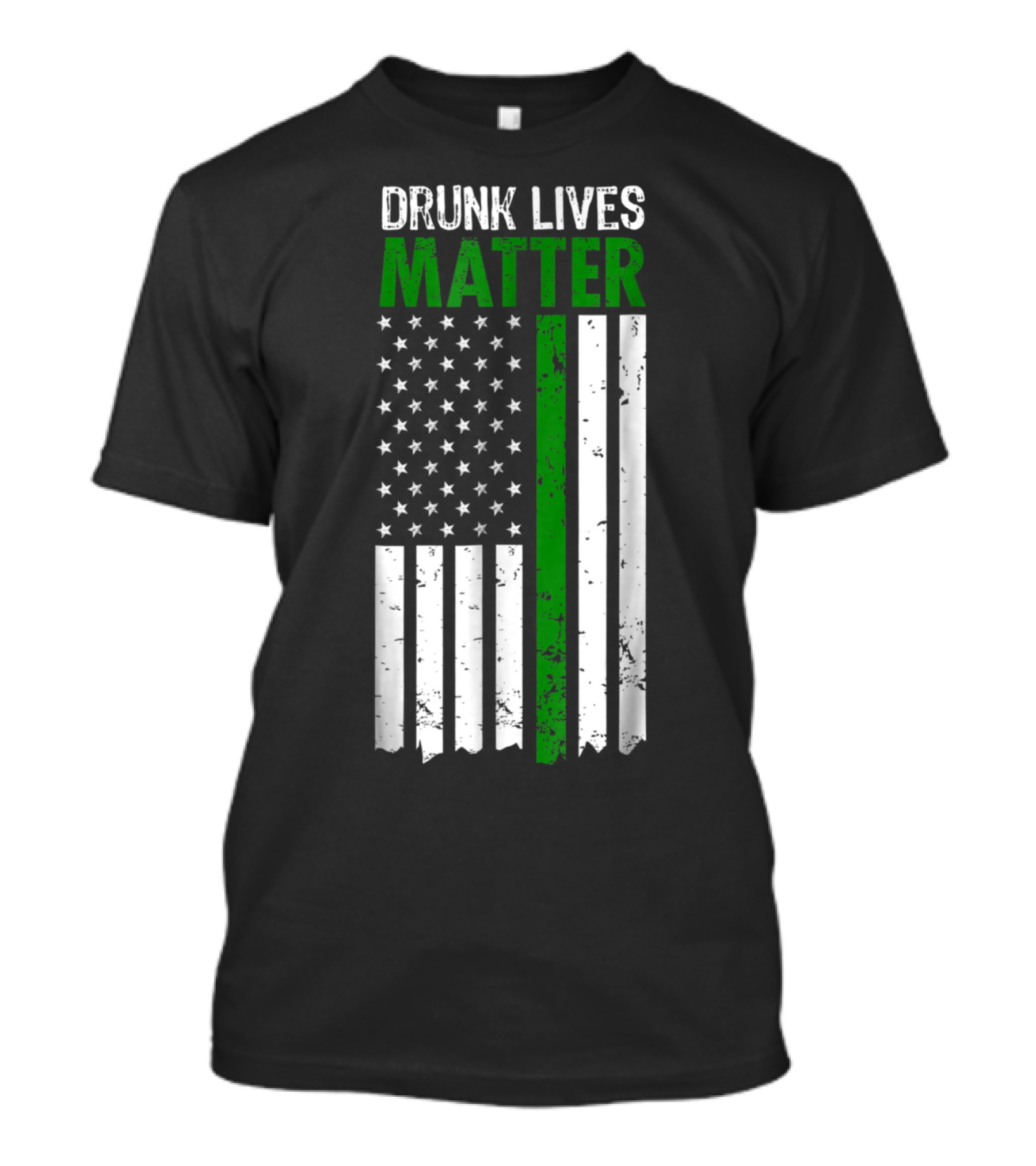 Drunk Lives Matter American Flag St. Patrick's Day Irish T-Shirt