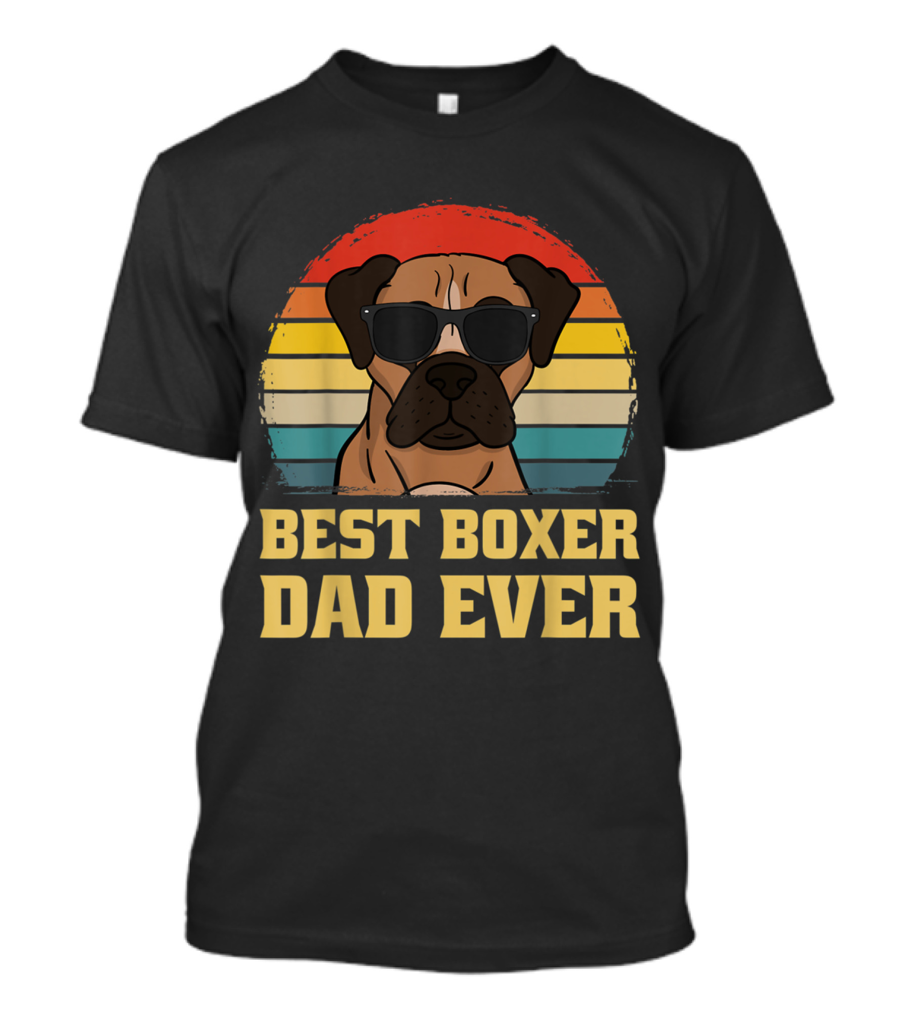 Best Boxer Dad Ever Retro Sunglasses Dog T-Shirt