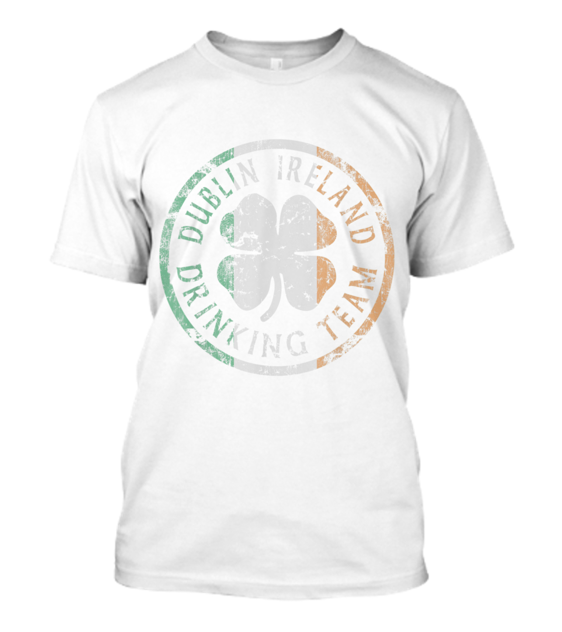 Dublin Ireland Drinking Team St Patri Shamrock Circle Irish Flag Colors T-Shirt
