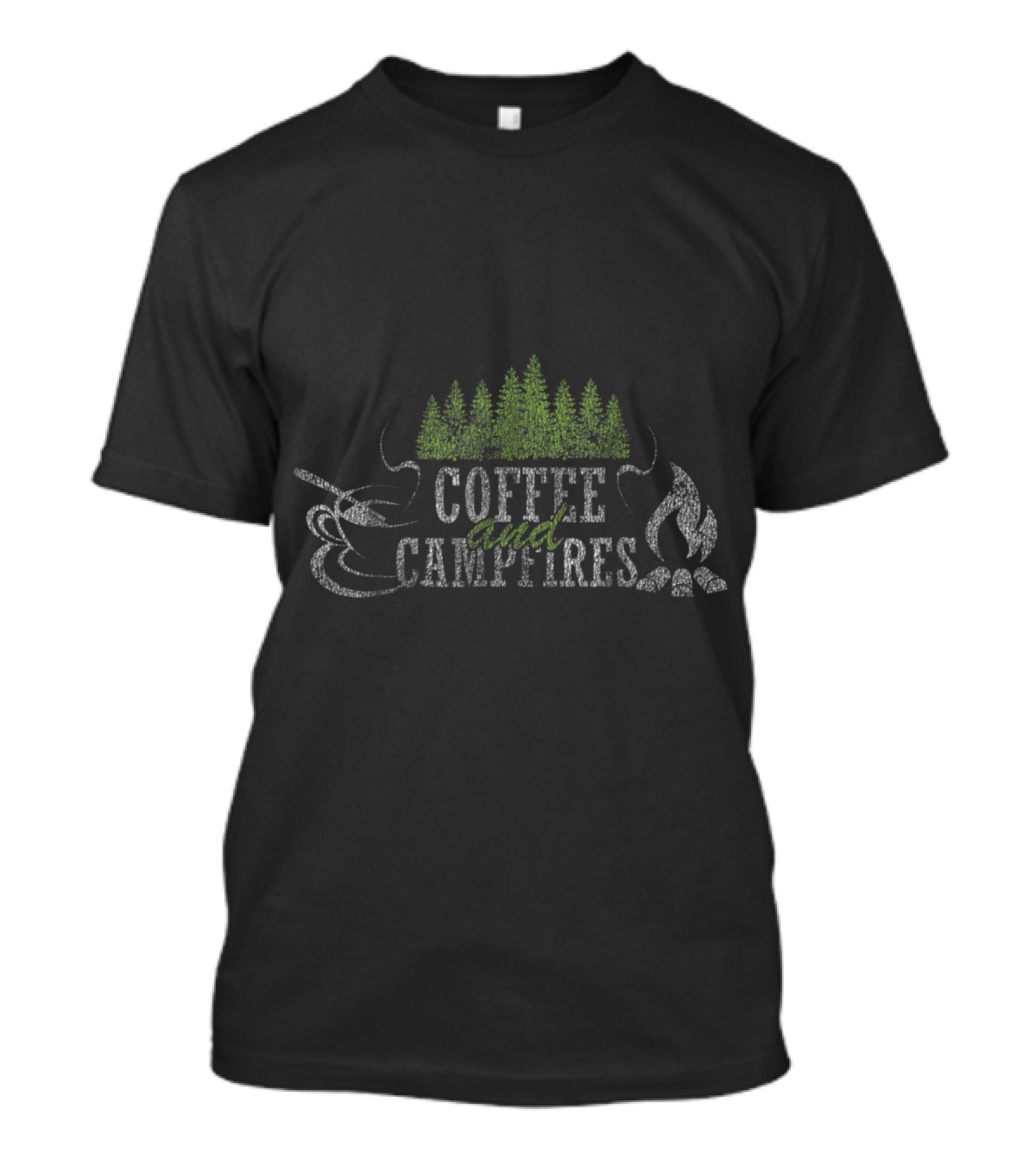 Coffee And Campfires With Forest And Campfire T-Shirt