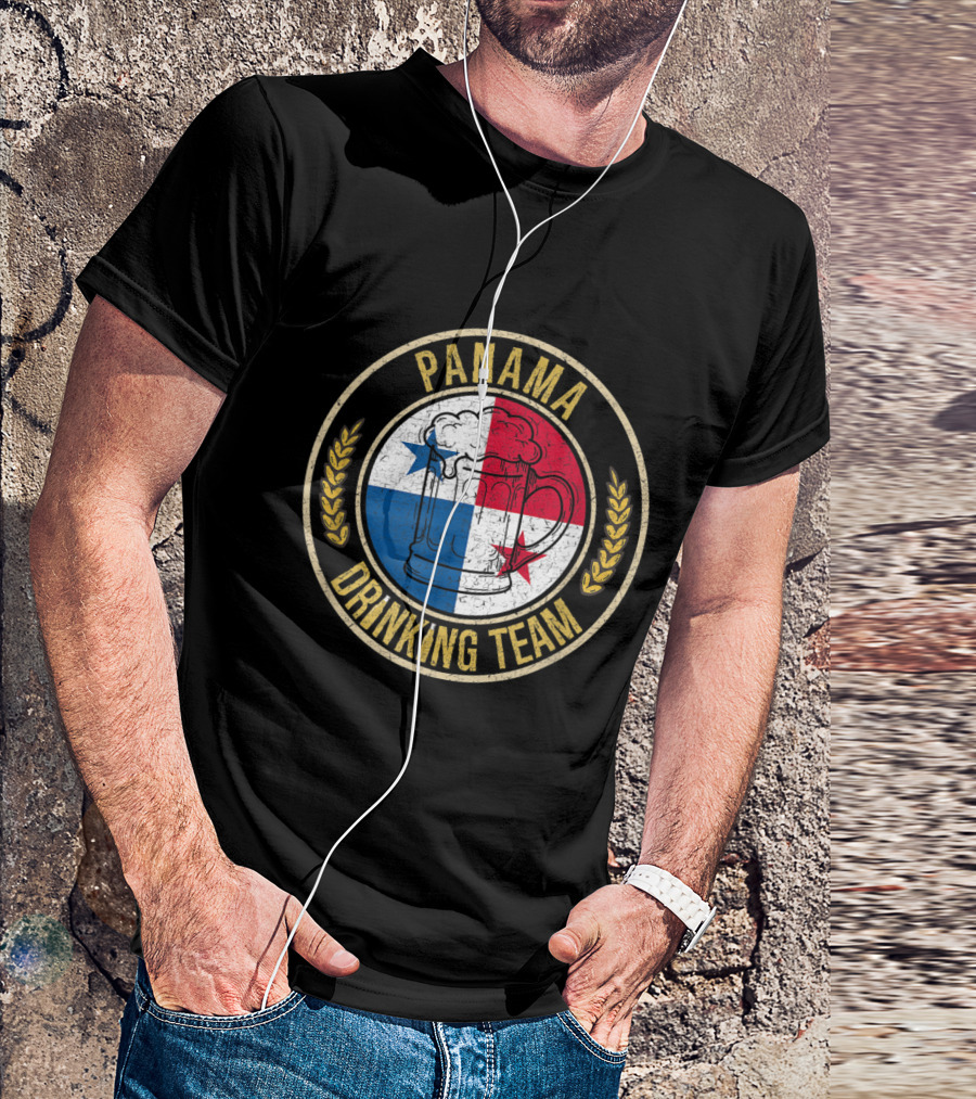 Panama Beer Drinking Team With Flag And Mug T-Shirt