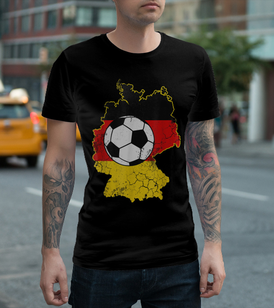 German Flag Soccer Football Map Of Germany T-Shirt