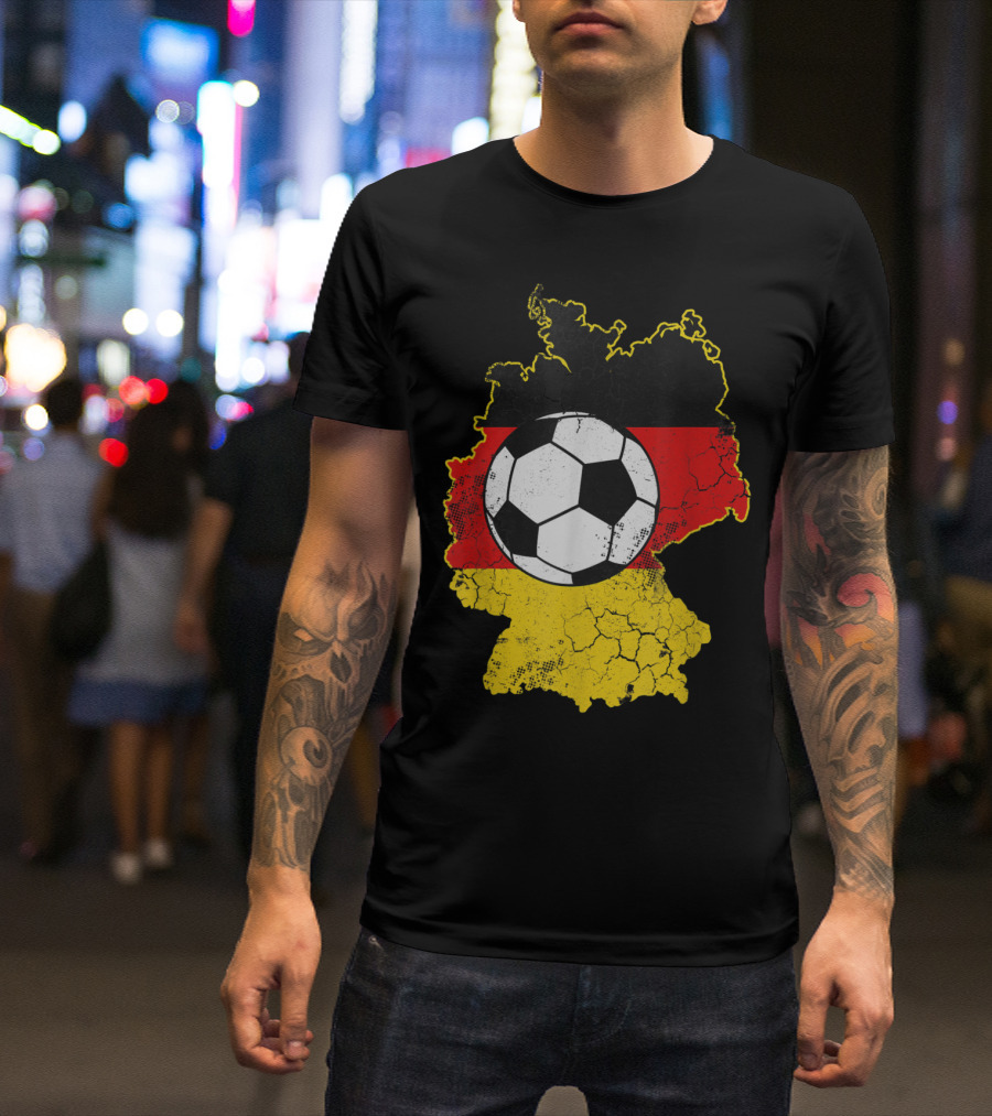German Flag Soccer Football Map Of Germany T-Shirt
