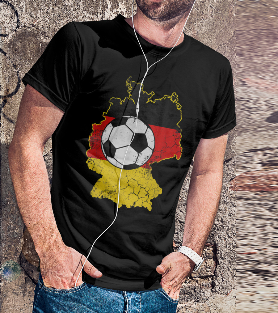 German Flag Soccer Football Map Of Germany T-Shirt