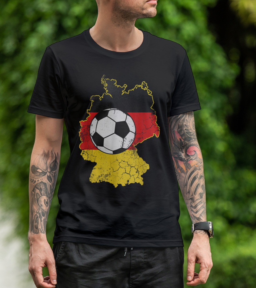 German Flag Soccer Football Map Of Germany T-Shirt