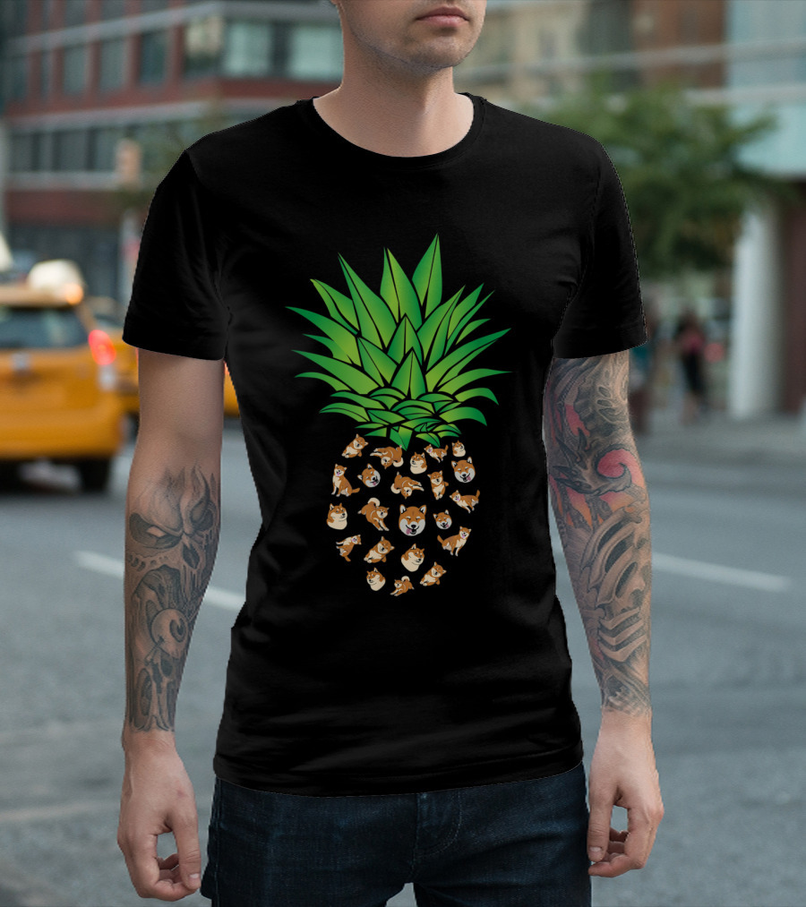 Akita Shiba Inu Dogs Pineapple T-Shirt