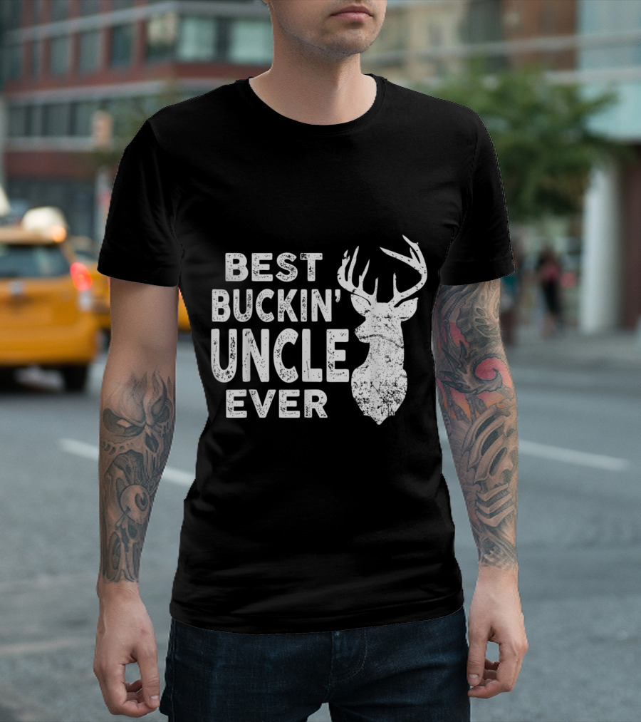 Best Buckin' Uncle Ever Deer Antlers Hunting T-Shirt