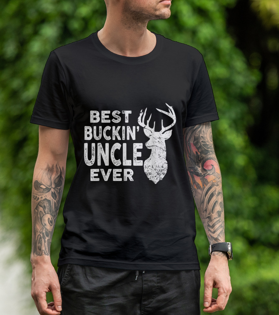 Best Buckin' Uncle Ever Deer Antlers Hunting T-Shirt