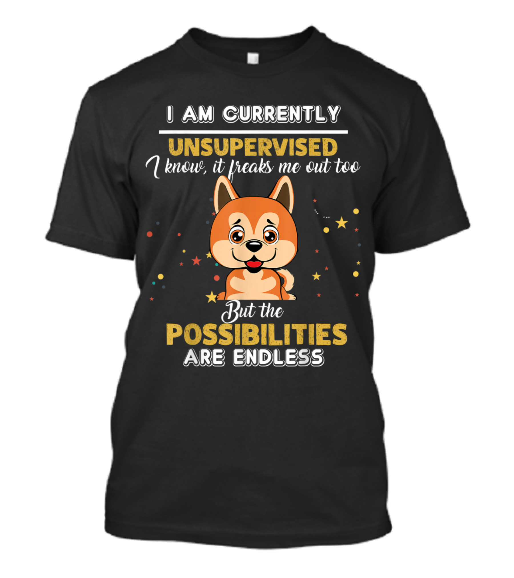 I Am Currently Unsupervised Akita Freaks Me Out Possibilities Are Endless T-Shirt