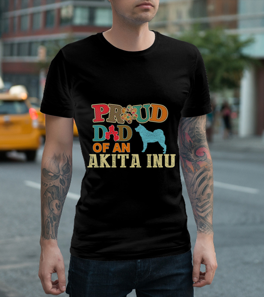 Proud Dad of an Akita Inu Dog Lovers Graphic T-Shirt
