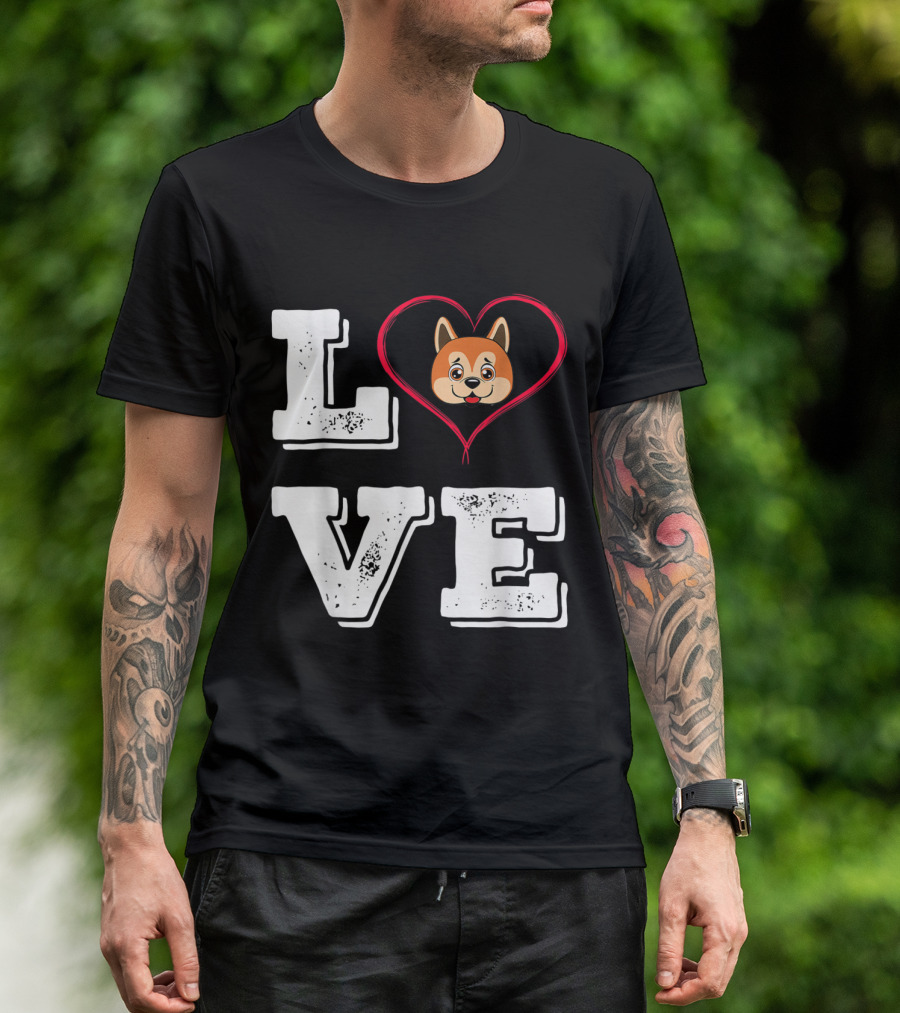 LOVE Akita Dog Heart T-Shirt