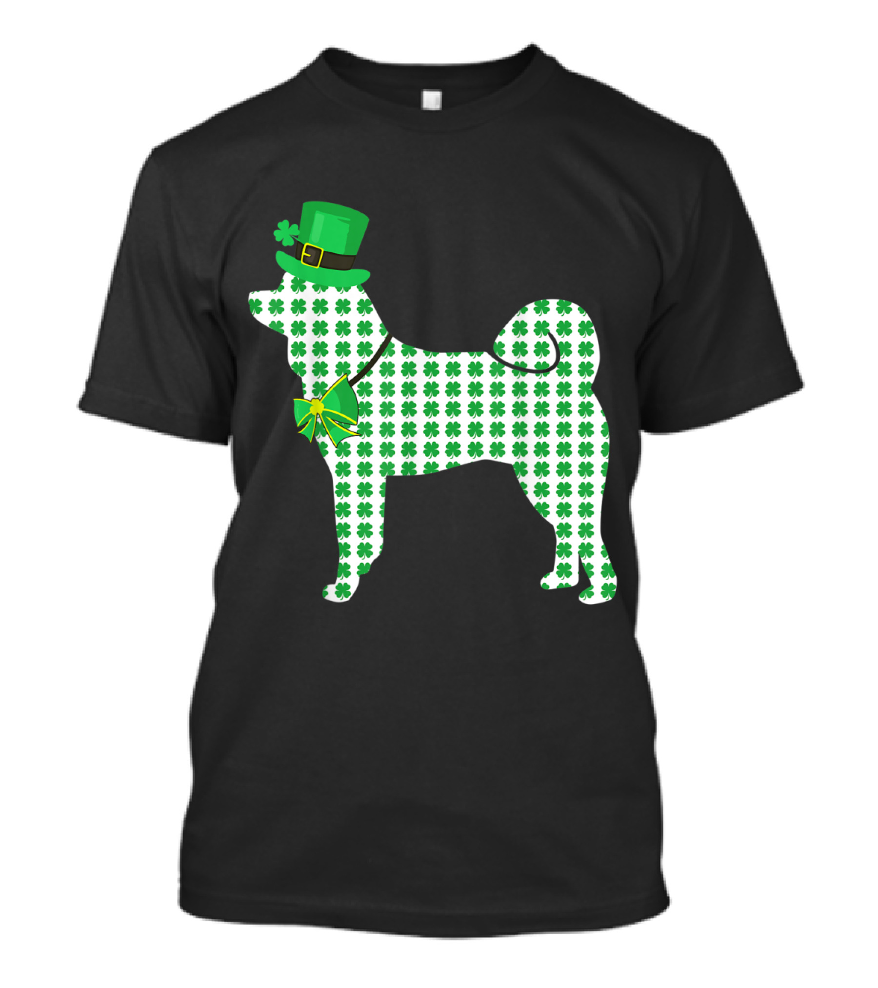 Akita Lover St Patricks Hat Green Clover T-Shirt