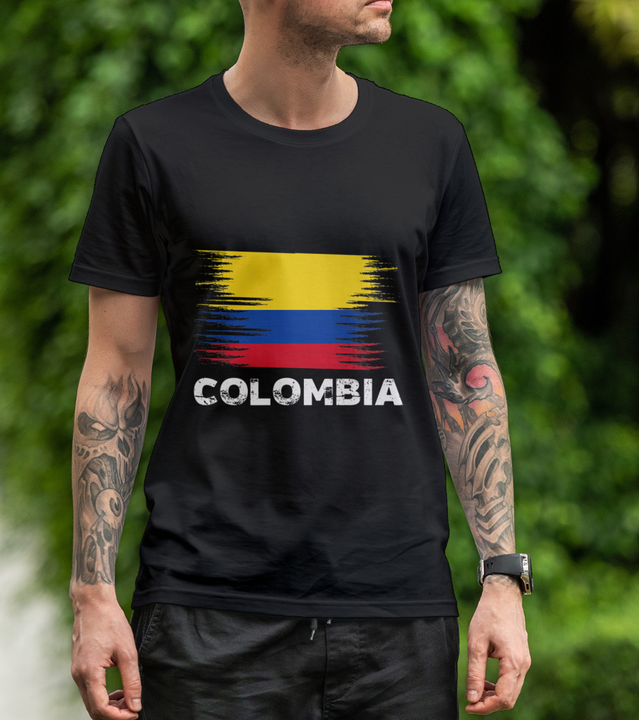 Colombia Colombian Flag Brush Stroke T-Shirt