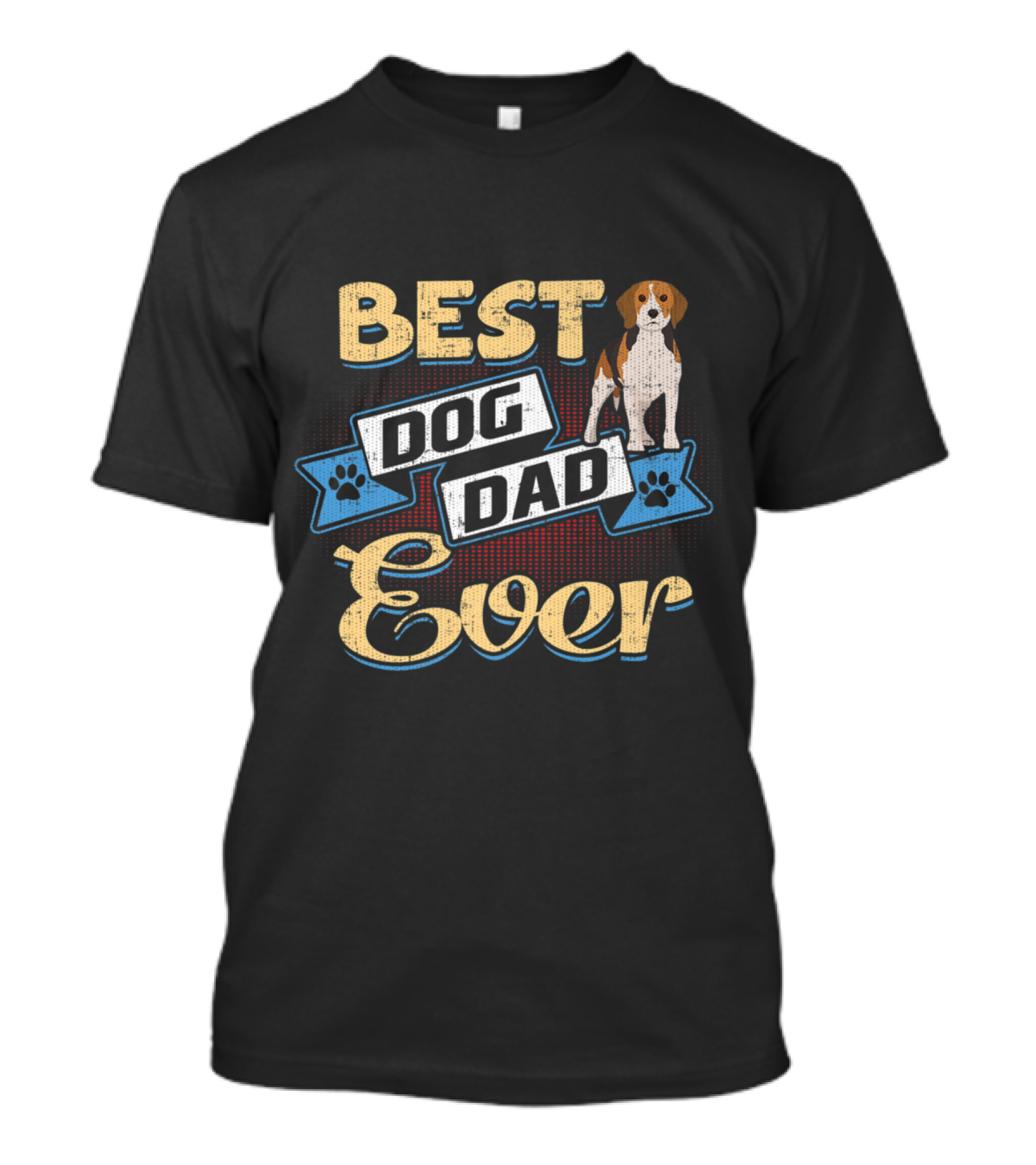 Best Dog Dad Ever Beagle With Paw Print Stars T-Shirt