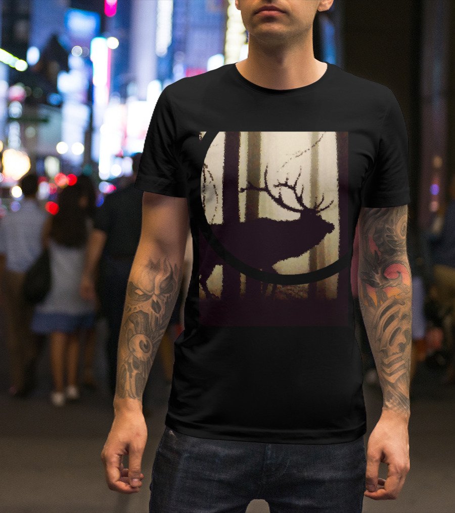 Elk Silhouette With Colorado Flag Elements And Hunting T-Shirt