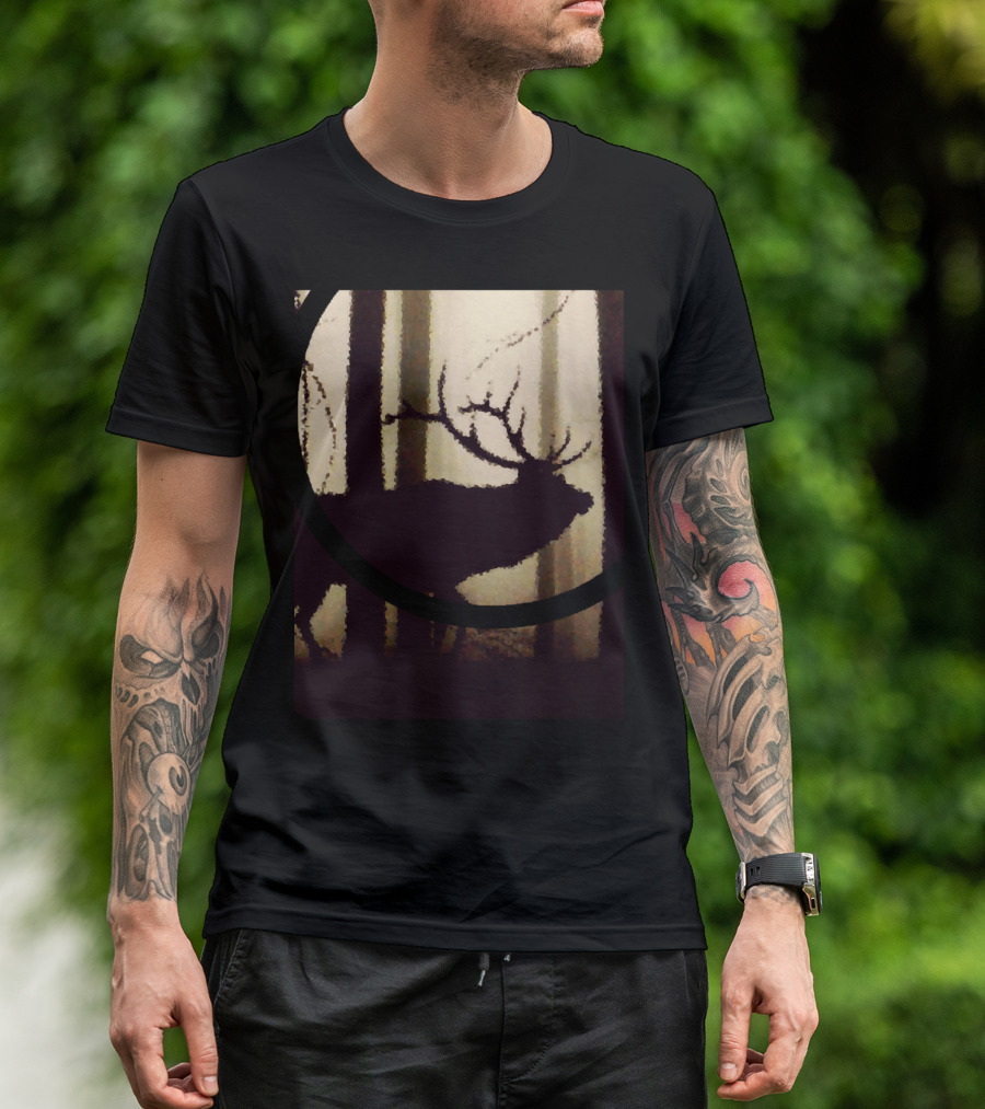 Elk Silhouette With Colorado Flag Elements And Hunting T-Shirt