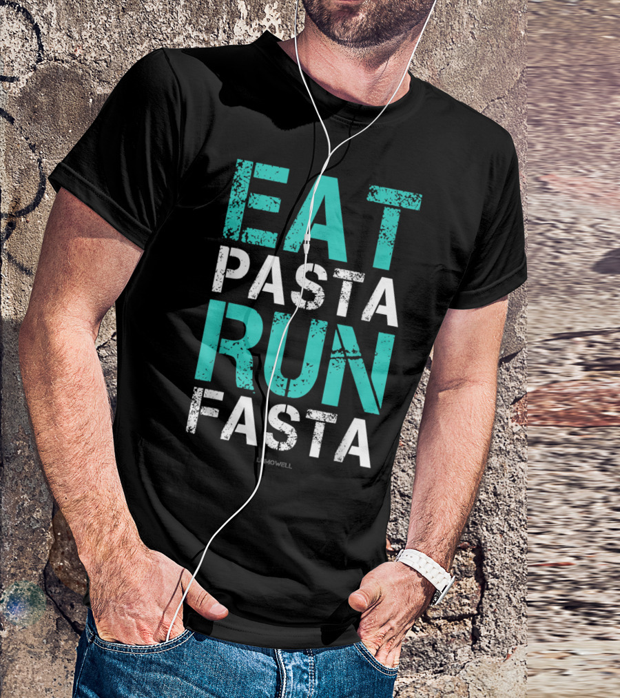 Eat Pasta Run Fasta Lumowell Funny Running T-Shirt