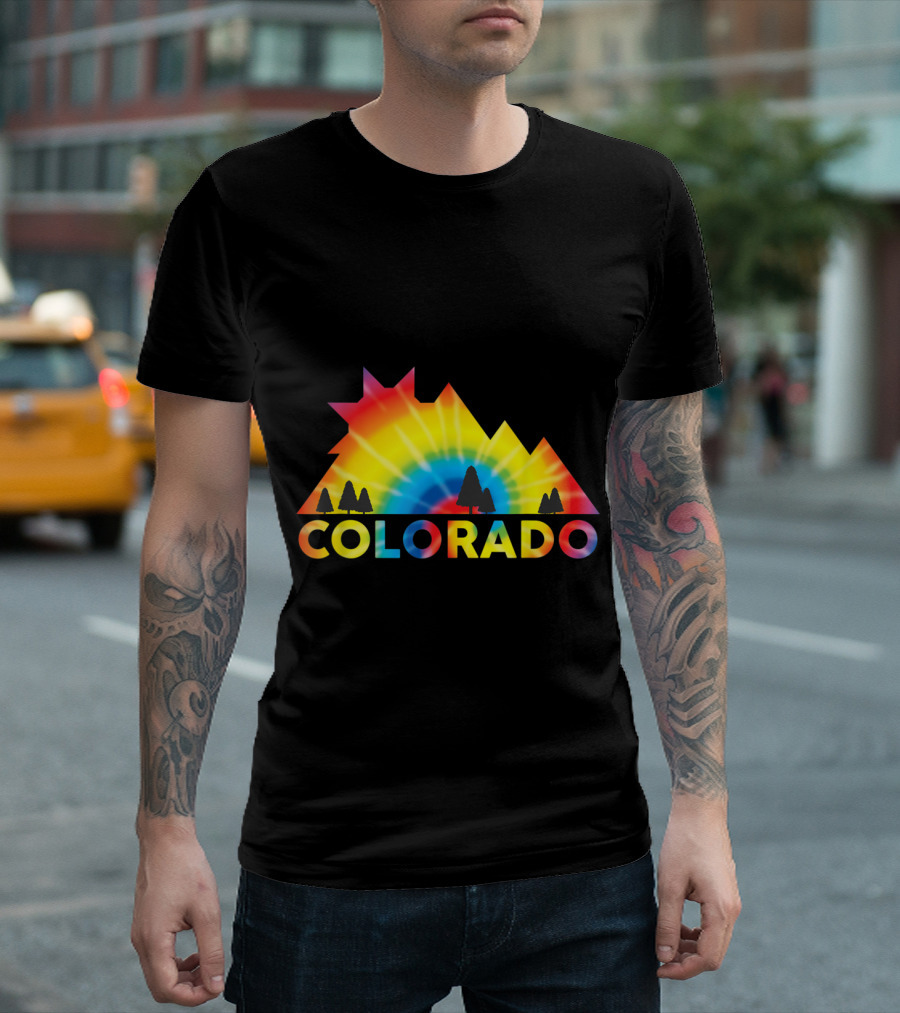 Colorado Mountains Rainbow Tie Dye Extraordinary Denver T-Shirt