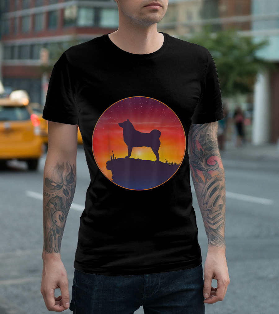 Akita Kids LLDRP Majestic Sunset Silhouette of Akita Inu T-Shirt