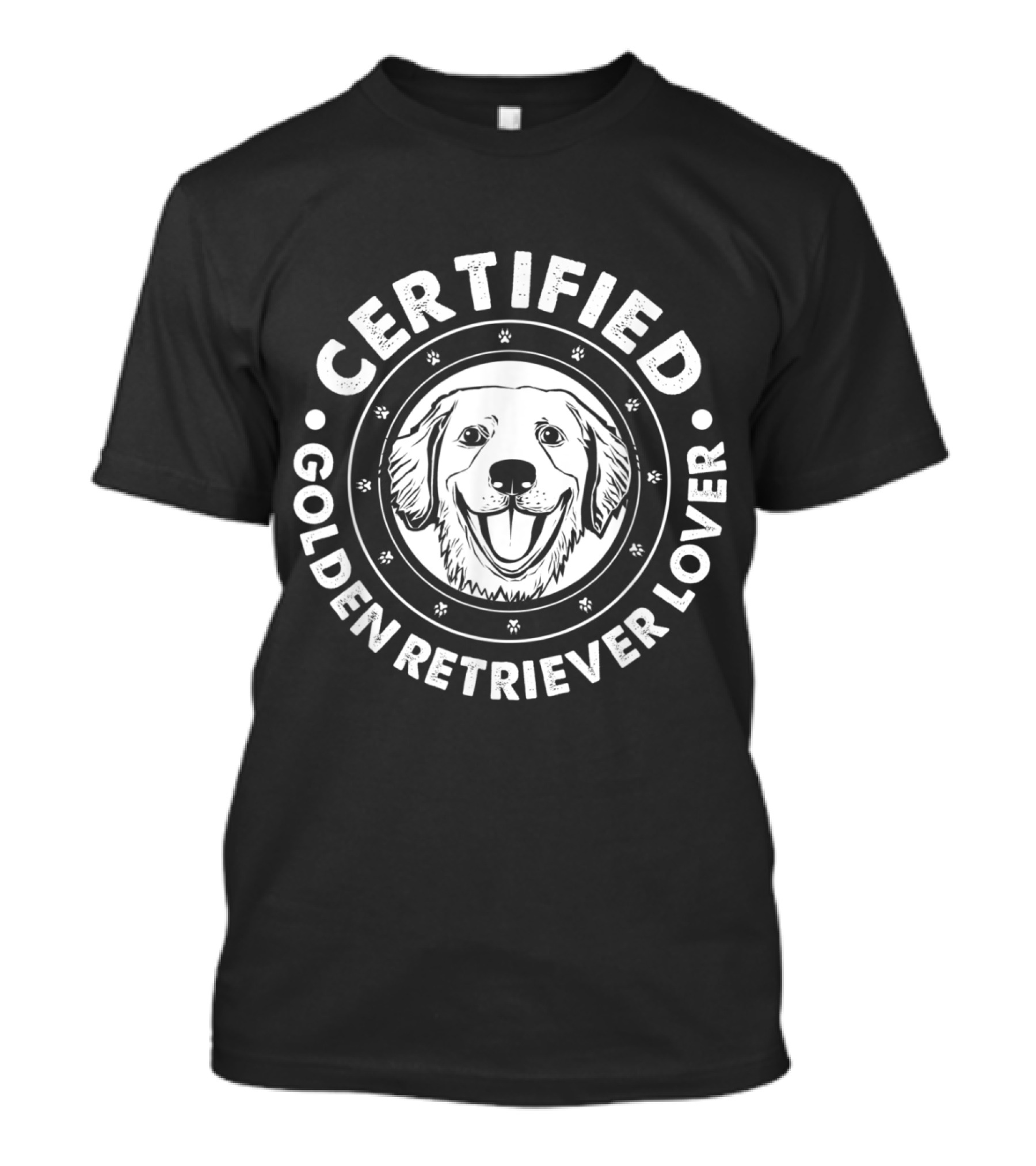 Certified Golden Retriever Lover Paw Prints T-Shirt