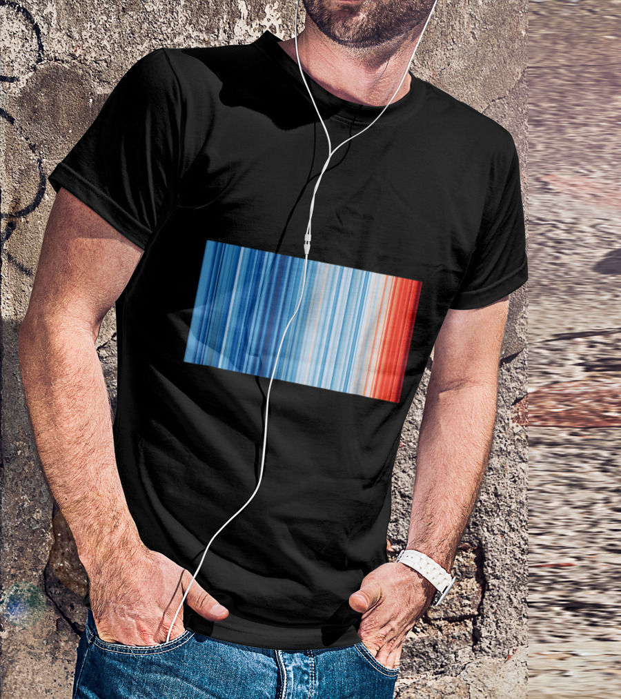 Global Warming Blue Red Stripe Pattern Climate Change Temperature Stripes T-Shirt