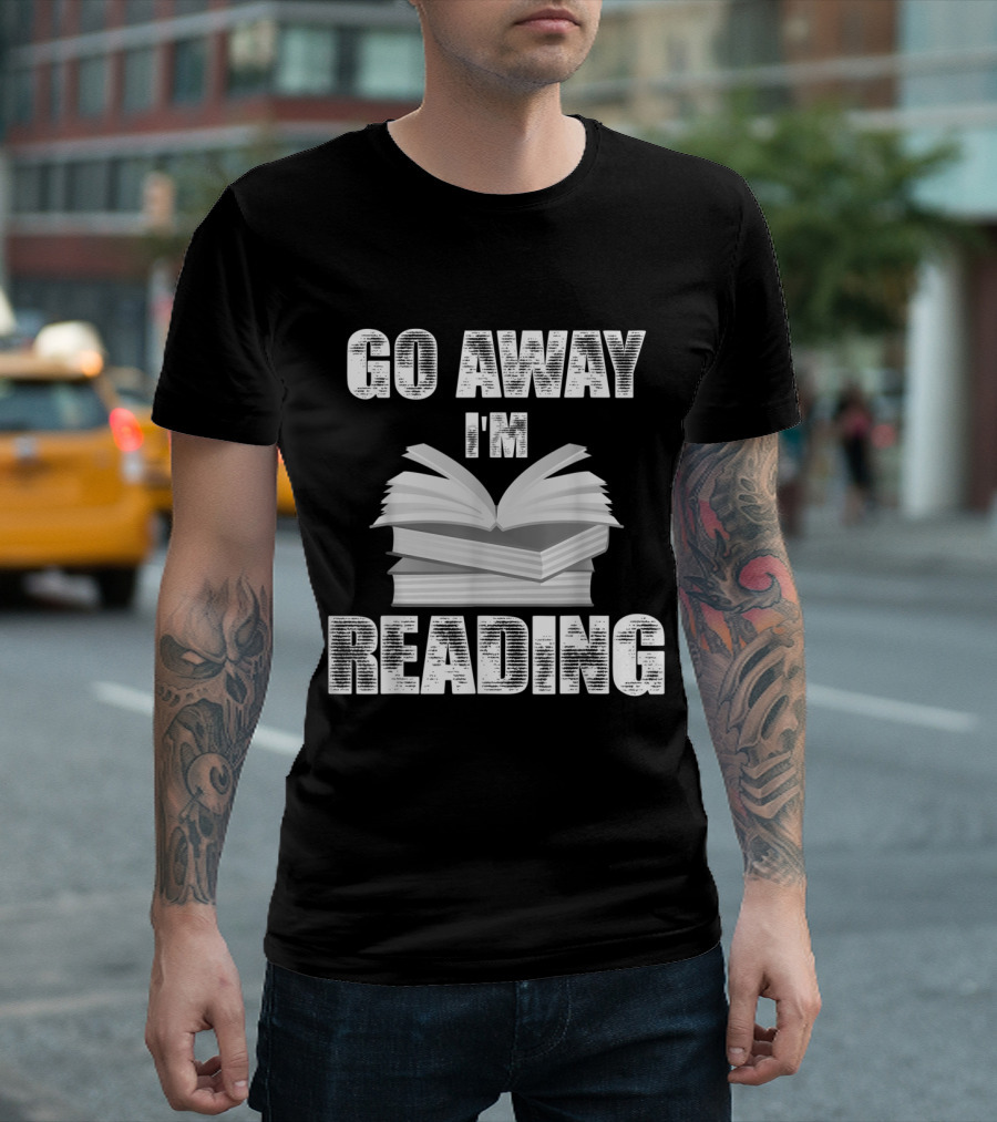 Go Away I'm Reading Stacked Open Books T-Shirt