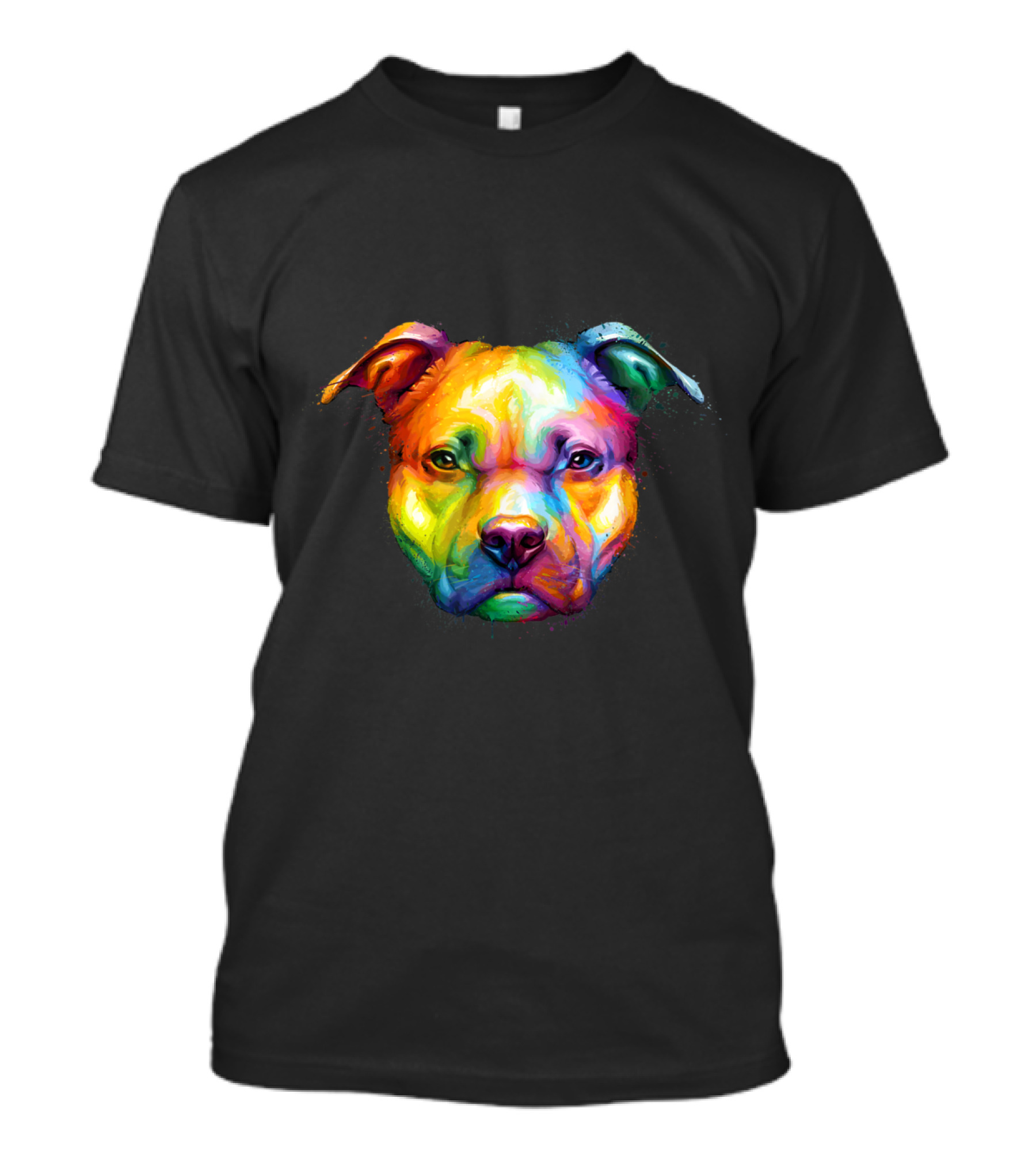 Colorful Pitbull Rainbow Vibrant Canine T-Shirt