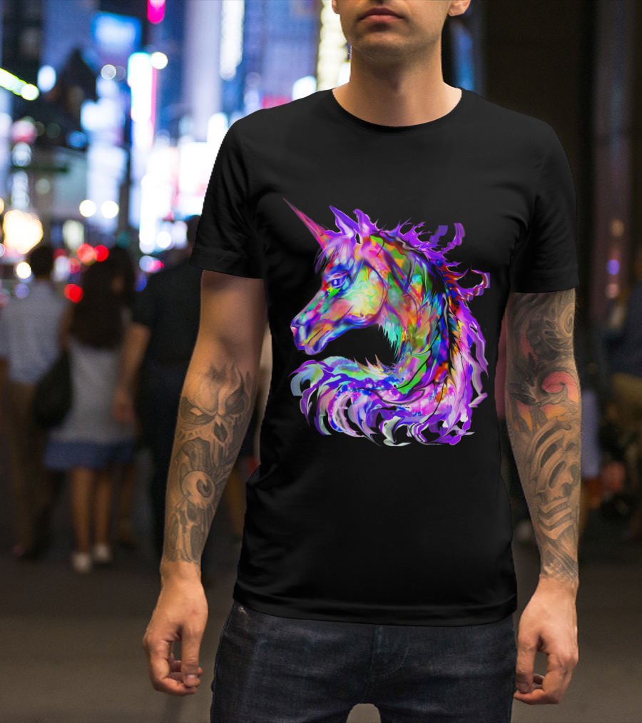 Colorful Rainbow Festival Unicorn Vibrant And Cute T-Shirt