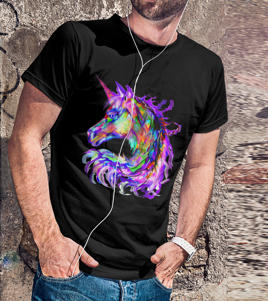 Colorful Rainbow Festival Unicorn Vibrant And Cute T-Shirt