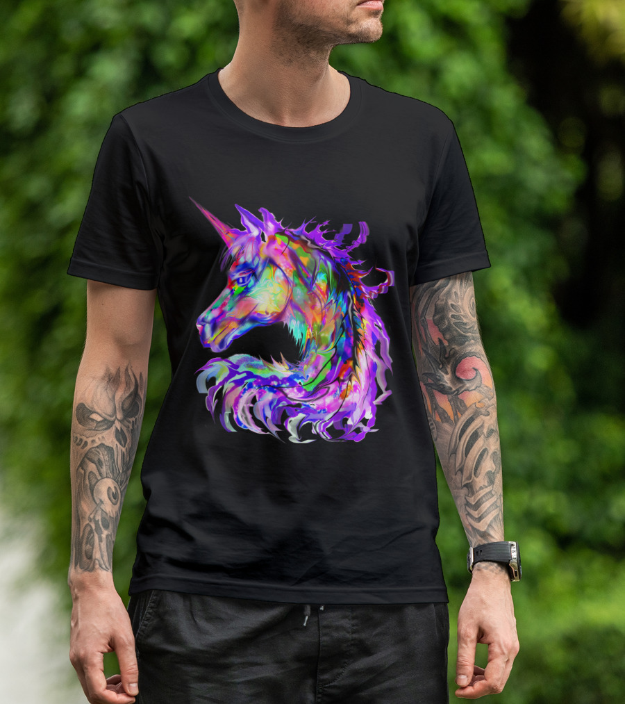 Colorful Rainbow Festival Unicorn Vibrant And Cute T-Shirt