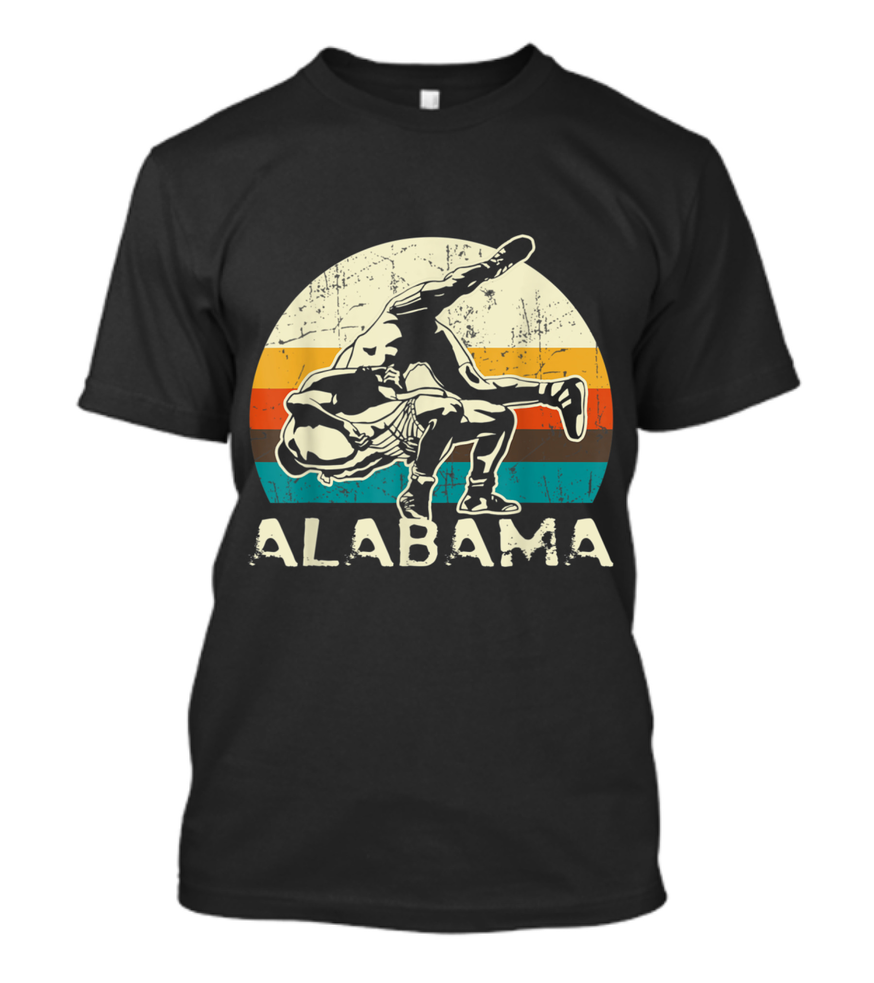 Alabama Wrestling Retro Style Wrestlers Action T-Shirt