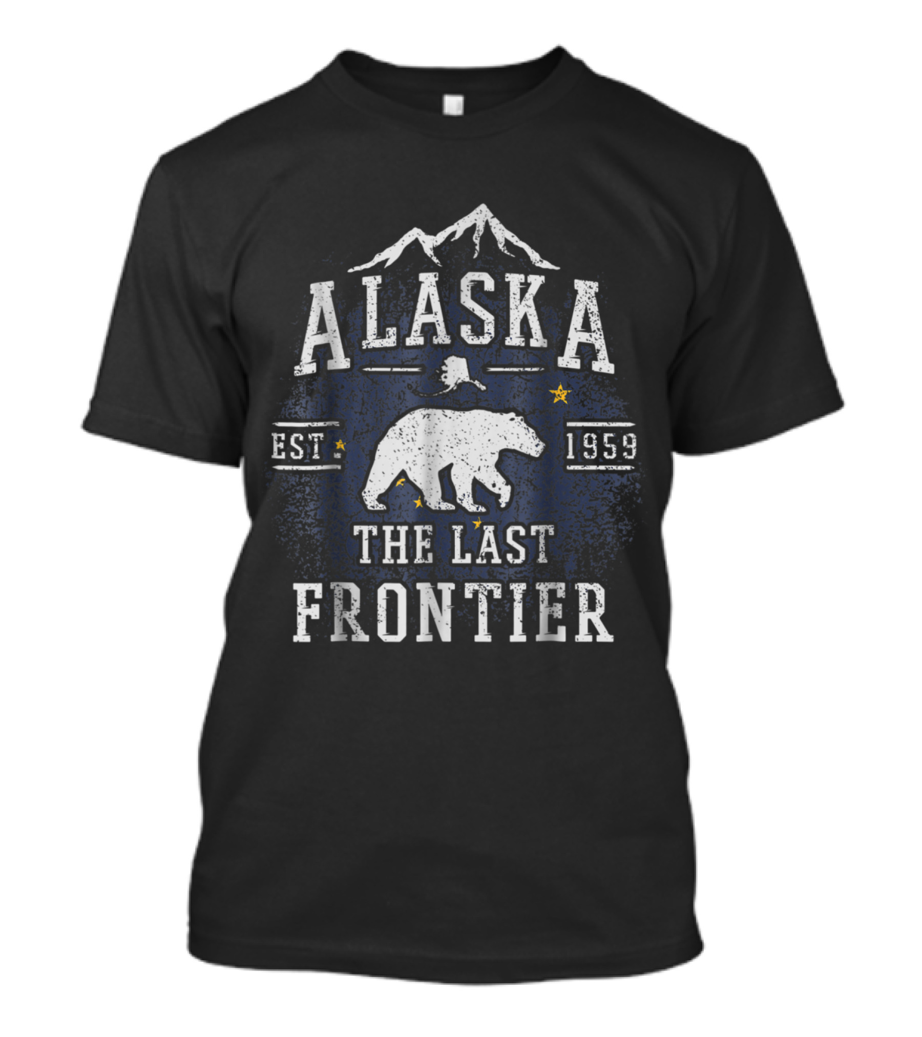 Alaska The Last Frontier EST 1959 Bear Mountain Stars Adventure T-Shirt