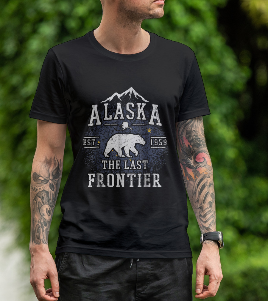 Alaska The Last Frontier EST 1959 Bear Mountain Stars Adventure T-Shirt