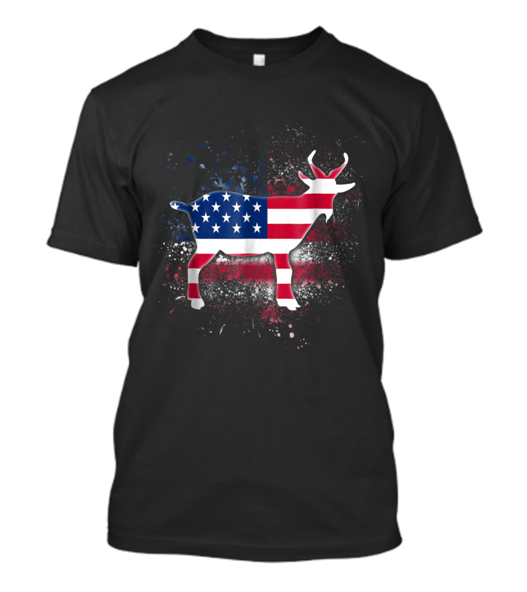 USA Flag Goat Independence Day Patriotic T-Shirt