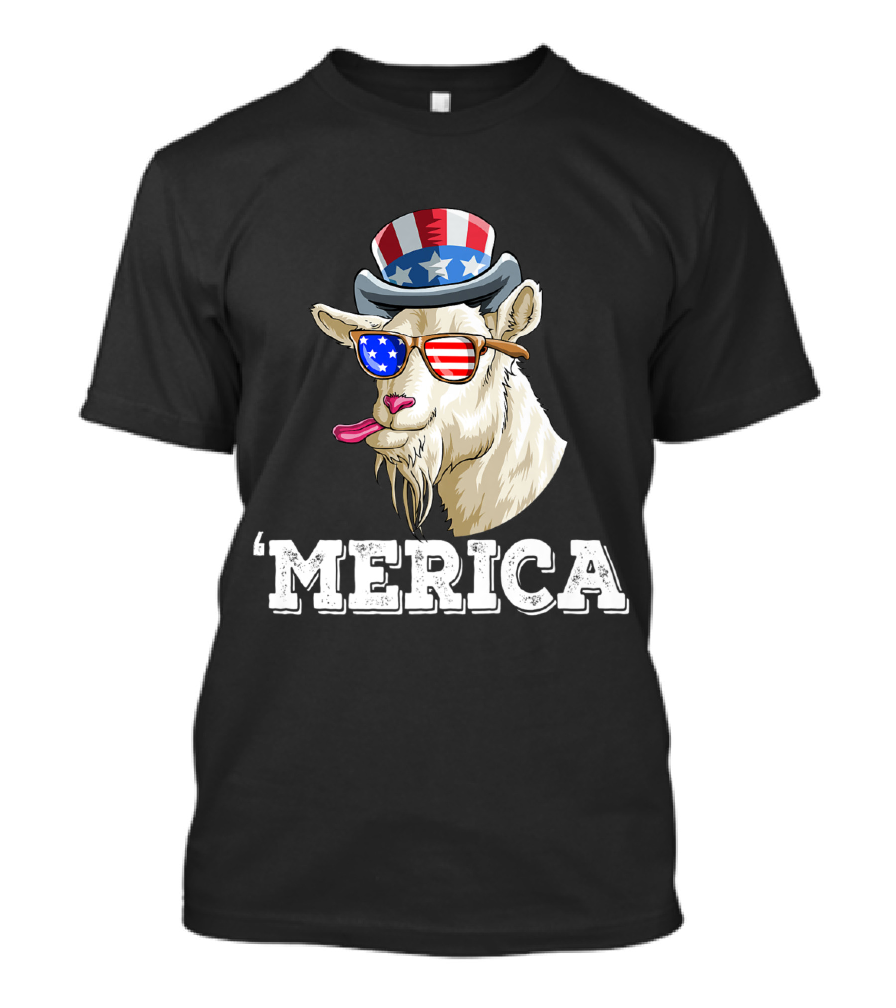 'Merica Patriotic Goat 4th Of July American Flag T-Shirt