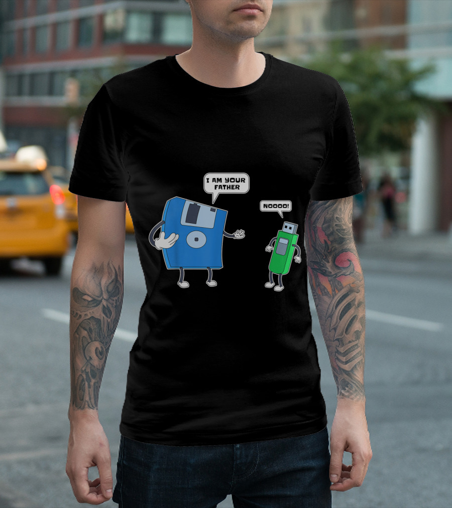 I Am Your Father Computer Engineering I Floppy Disk USB Parody Father and Son T-Shirt
