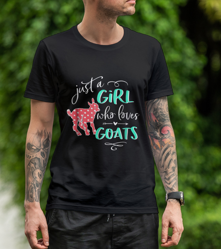 Just A Girl Who Loves Goats With Polka Dot Goat T-Shirt